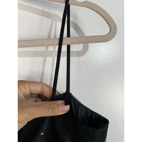 Vtg Y2K Dress 3/4 Black Gold Floral Mini Babydoll Whimsigoth Fairygrunge Mesh - Picture 8 of 15